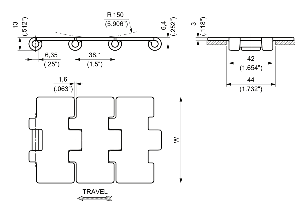 915 Series Stainless Steel Chain 3 915 s drawing Tynic Automation