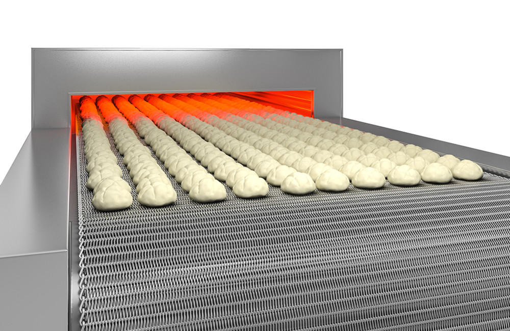 Chocolate sweets candy on industry conveyor. Modern production line of food factory Cooking Tynic Automation
